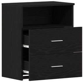 Éjjeli szekrények 2 db Fekete tölgy 50x32x60cm Mérnöki fa