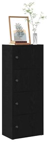 Könyvespolc fekete tölgy 40x24x102 cm gépesített fa