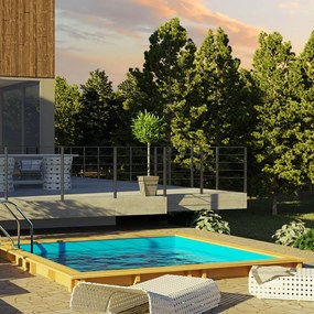 PONTAQUA TIMBER szögletes fa medence 305 x 305 x 119 cm