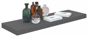 4 db magasfényű szürke MDF lebegő fali polc 80 x 23,5 x 3,8 cm