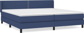vidaXL kék szövet rugós ágy matraccal 200 x 200 cm
