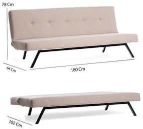 Kétüléses kanapé LOKO krémszínű/bézs