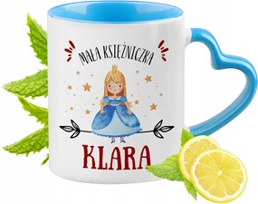 Kék bögre szív alakú füllel Klára számára Ideális Ajándék