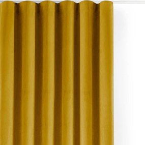 Mustársárga bársony dimout (részleges sötétítő) függöny 200x250 cm Velto – Filumi