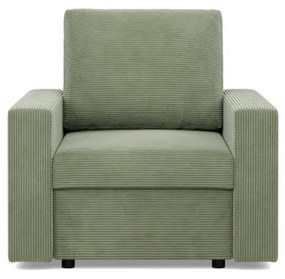 Zeus fotel, egyenes kartámasz, kordbársony, bonell töltet, zöld