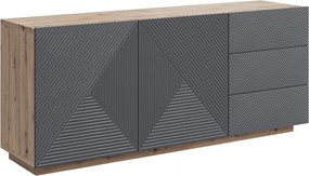 Asha komód 167 cm kétajtós fiókos - artisan / rivier stone matt