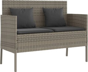 vidaXL szürke polyrattan akácfa kerti pad párnával