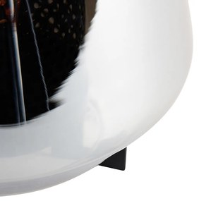 Art Deco asztali lámpa fekete füstüveggel 23 cm - Kevin