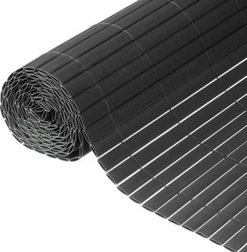 Nature antracitszürke kétoldalú PVC kerti paraván 1 x 3 m