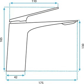 Rea Avalon, mosdócsap h-160, réz matt, REA-B5064