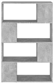 betonszürke térelválasztó könyvszekrény 80 x 24 x 124,5 cm