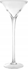 Üveg kehely Martini váza magas lábú 40 cm esküvői dekoráció virágok