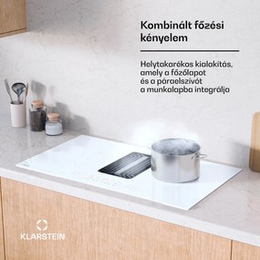 Klarstein AirJet FlexPro Down Air System, Indukciós főzőlap + páraelszívó, Flexi zóna, Booster