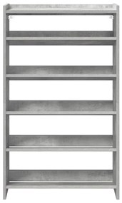 betonszürke szerelt fa cipőtartó 60x25x81 cm