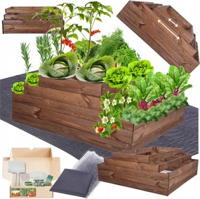 Magasított ágyás állítható lépcsőzetes impregnáló 45x120x100