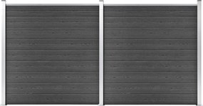 vidaXL fekete WPC kerítéspanelszett 353 x 186 cm