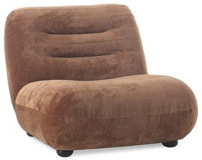 Barna bársony fotel Wyatt – Dutchbone