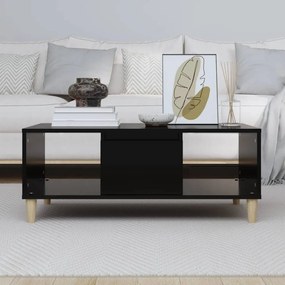 Fekete szerelt fa dohányzóasztal 90x50x36,5 cm