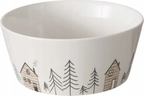 Kerámia Konyhai Tál Étkező Tál Szürke Téli Mintás Ø15 cm