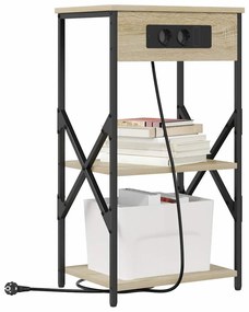 Éjjeliszekrény polcokkal sonoma tölgy 41 x 31 x 76 cm Faanyag