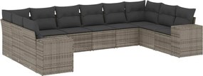 vidaXL 10 részes szürke polyrattan kerti ülőgarnitúra párnákkal