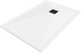 Mexen Stone+   SMC zuhanytálca 130 x 70 cm, fehér ,  takaró fekete - 44107013-B Kompozit zuhanytálca