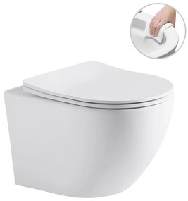 Cerano Verde, függő WC csésze Peremless 490x360x370 mm + UF wc ülőke, fehér fényes, CER-CER-417341