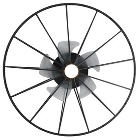 Mennyezeti ventilátor fekete 62cm LED-del, fényerőszabályzóval és távirányítóval - Yaran