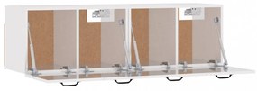 2 db magasfényű fehér szerelt fa faliszekrény 80x36,5x35 cm