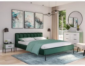 Kárpitozott ágy MILAN mérete 140x200 cm Zöld