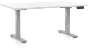 OfficeTech D állítható magasságú asztal, 120 x 80 cm, szürke alap, fehér