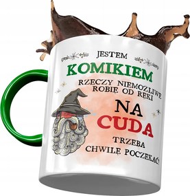 Zöld Bögre Komikusnak Csodák Ajándék Nyomtatott Fotóval