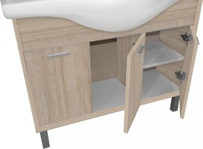 Nerva 85 cm-es bútorhoz alsószekrény, mosdóval, Sonoma tölgy