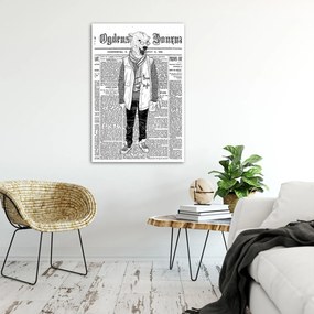 Gario Poszter Absztrakt medve egy újság hátterén A keret színe: Fehér, Méret: 40 x 60 cm