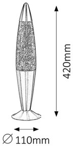 Rabalux 4114 - Láva lámpa GLITTER 1xE14/25W/230V