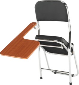 Szék írólappal, fekete/natúr, TEKER