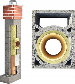 Kémény 12m +w 180 Uni Kerámia kéményrendszer