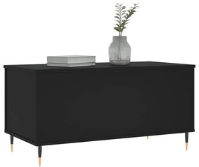 Fekete szerelt fa dohányzóasztal 90x44,5x45 cm