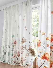 130/245 Zöld Virágmintás Függöny 1 Db