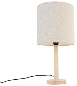 Vidéki asztali lámpa fa világosbarna ernyővel - Mels