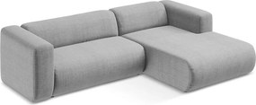 Világosszürke sarokkanapé (jobb oldali-heverő résszel) Ekahi – Makamii