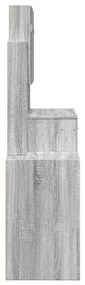szürke sonoma színű fésülködőasztal szekrénnyel 80 x 35 x 132cm