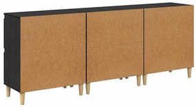 Oldalszekrények 3 pcs Fekete tölgy 60 x 35 x 70 cm Faanyag