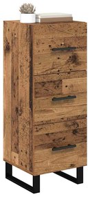 Széf fiókkal Öreg fa 34,5 x 34 x 90 cm Műszaki fa és vas