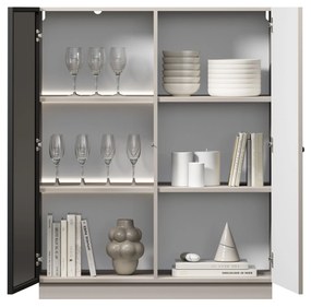 Lorini vitrin 100 cm - kasmír / fekete fogantyú