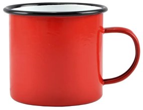 RCK Zománcozott bögre 8 cm 360 ml piros-fehér 10384