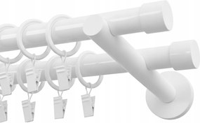 Fém Függönykarnis Dupla Fehér 19 MM 280 CM Luna