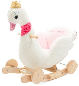 Hintajáték kerekekkel és dallammal, Baby Mix Hattyú, fehér