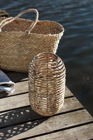 IB Laursen Gyertyatartó lámpás COASTAL LIGHT tengeri fűből 37x20 cm