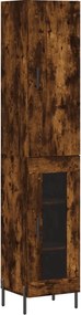 vidaXL füstös tölgy színű szerelt fa magasszekrény 34,5x34x180 cm